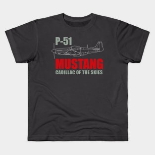 Legendary Wings: P-51 Mustang Roars Again Kids T-Shirt